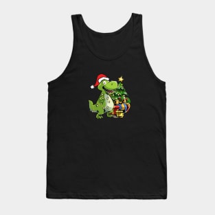 Christmas Dinosaur T-Rex Tank Top